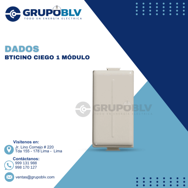 DADOS BTICINO CIEGO 1 MÓDULO