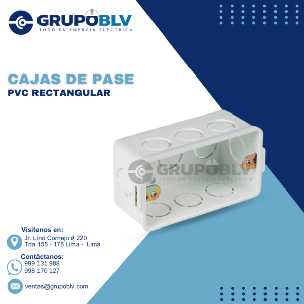 CAJA DE PASE PVC RECTANGULAR