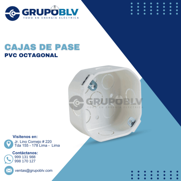 CAJA DE PASE PVC OCTOGONAL