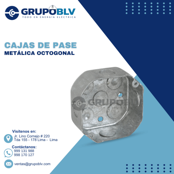 CAJA DE PASE METÁLICA OCTOGONAL