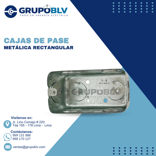 CAJA DE PASE METÁLICA RECTANGULAR