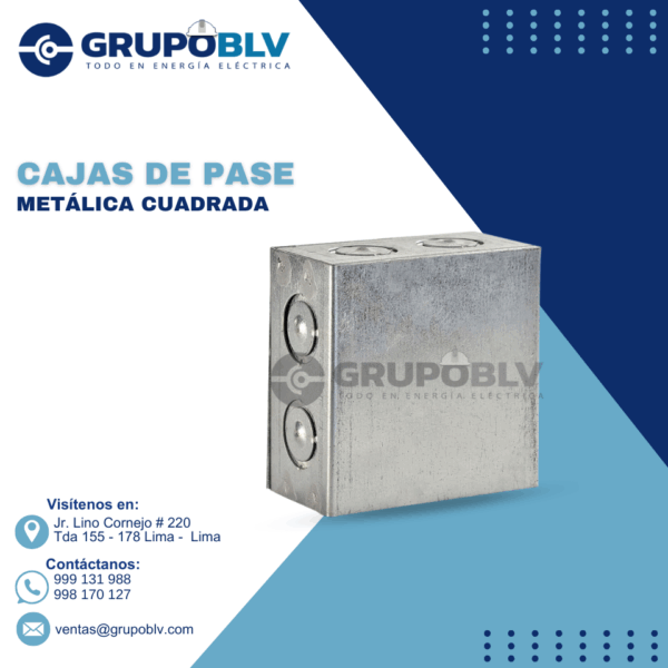 CAJA DE PASE METÁLICA CUADRADA